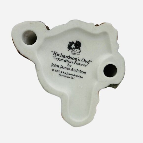 Vintage 1982 Richardsons Owl John James Audubon Porcelain Figurine Hand Painted - Picture 6 of 10